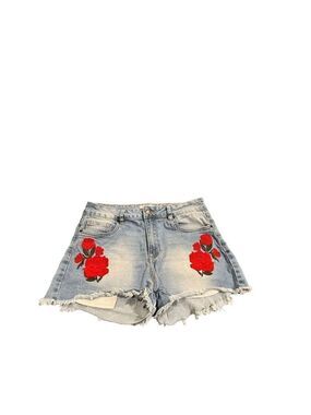 Urban Heritage high rise red roses embroidered shorts Jeans size 9